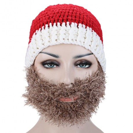 MULTIPURPOSE KNIT WINDPROOF WARM UNISEX CHRISTMAS HAT (WHITE AND BROWN)