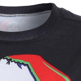 3D SANTA CLAUS PRINT CHRISTMAS T-SHIRT (BLACK, SIZE M/L/XL)
