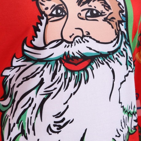 3D SANTA CLAUS PRINT CHRISTMAS T-SHIRT (RED, SIZE M/L/XL)