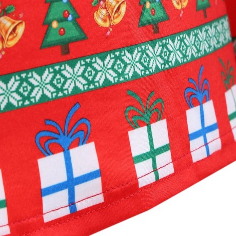 3D SANTA CLAUS PRINT CHRISTMAS T-SHIRT (RED, SIZE M/L/XL)