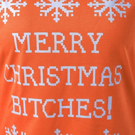 MERRY CHRISTMAS BITCHES GRAPHIC SWEATSHIRT (ORANGE, SIZE S/M/L/XL)