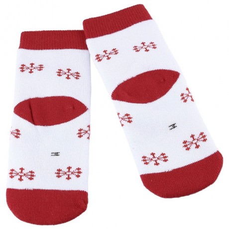 SOFT CHRISTMAS GIFT CHILD UNISEX CARTOON PRINT TERRY THICKENING TOWEL SOCKS (WHITE, SIZE A