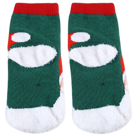 SOFT CHRISTMAS GIFT CHILD UNISEX CARTOON PRINT TERRY THICKENING TOWEL SOCKS (OLD MAN, SIZE