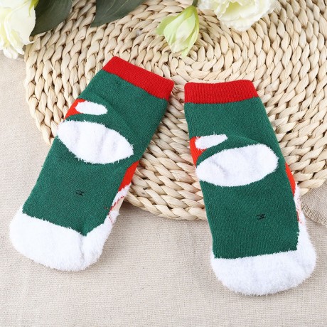 SOFT CHRISTMAS GIFT CHILD UNISEX CARTOON PRINT TERRY THICKENING TOWEL SOCKS (OLD MAN, SIZE