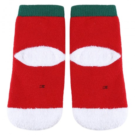 SOFT CHRISTMAS GIFT CHILD UNISEX CARTOON PRINT TERRY THICKENING TOWEL SOCKS (GREEN, SIZE A