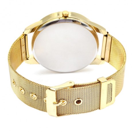 ZHOULIANFA UNISEX QUARTZ WATCH CHRISTMAS THEME PATTERN DIAL STAINLESS STEEL NET BAND WRIST
