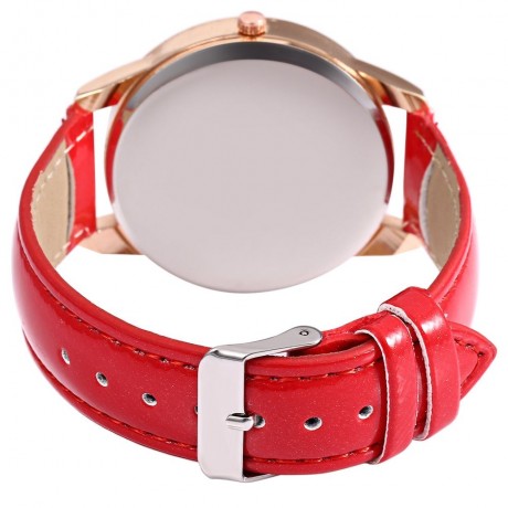 ZHOULIANFA FEMALE QUARTZ WATCH ARTIFICIAL DIAMOND CHRISTMAS THEME DIAL LEATHER BAND WRISTW