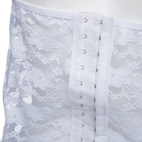 SUSPENDER PADDED LACE PATCHWORK BOWKNOT BACK SINGLE-BREASTED PERSPECTIVE BRA   ELASTIC LOW