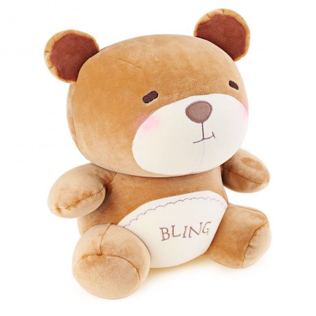 METOO ANIMAL PLUSH DOLL TOY BIRTHDAY CHRISTMAS GIFT FOAM GRANULE FILLER (BROWN)