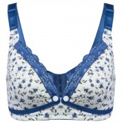 ADJUSTABLE FLORAL PRINT FRONT BUTTON WIREFREE COTTON MATERNITY BREASTFEEDING NURSING BRA (