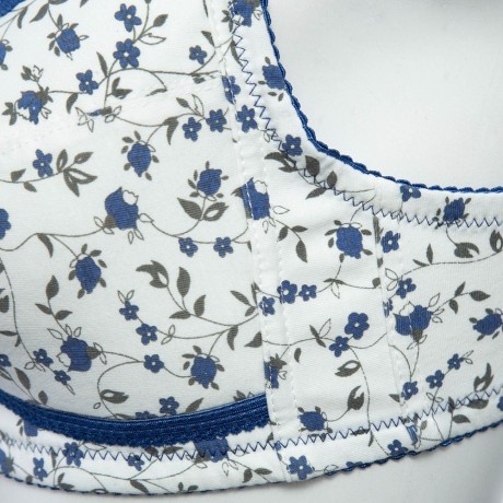 ADJUSTABLE FLORAL PRINT FRONT BUTTON WIREFREE COTTON MATERNITY BREASTFEEDING NURSING BRA (