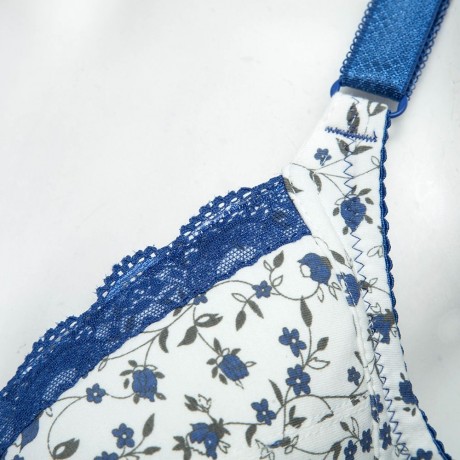 ADJUSTABLE FLORAL PRINT FRONT BUTTON WIREFREE COTTON MATERNITY BREASTFEEDING NURSING BRA (