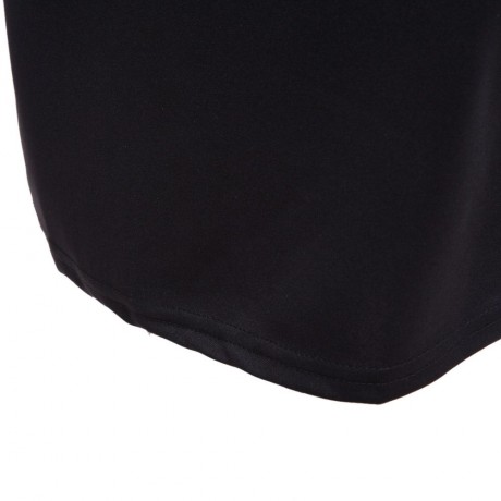 ELEGANT CASUAL ROUND COLLAR LONG SLEEVE SOLID PLUS SIZE WOMEN DRESS (BLACK, SIZE S/M/L/XL)