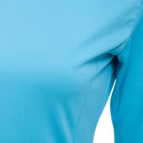 ELEGANT CASUAL ROUND COLLAR LONG SLEEVE SOLID PLUS SIZE WOMEN DRESS (LIGHT BLUE, SIZE S/M/