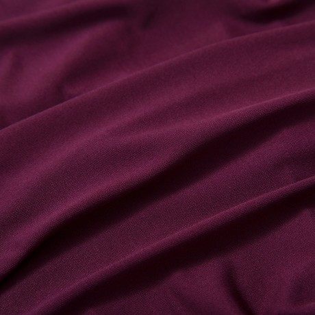 STYLISH PLUNGING NECKLINE 3/4 SLEEVE SOLID COLOR PLUS SIZE DRESS FOR WOMEN (PURPLE, SIZE L