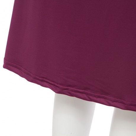 CASUAL V NECK SOLID COLOR 3/4 SLEEVE PLUS SIZE DRESS FOR WOMEN (PURPLE, SIZE L/XL/2XL/3XL)