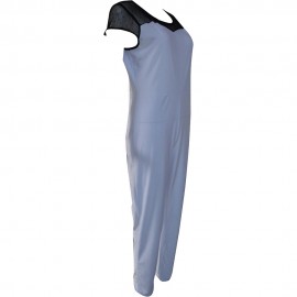 ROUND COLLAR CAP SLEEVE LACE SPLICED PLUS SIZE OVERALLS FOR WOMEN (WHITE, SIZE L/XL/2XL/3X