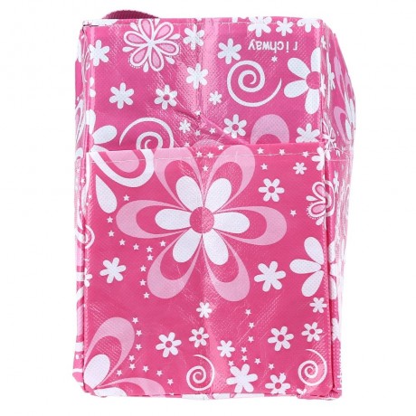 MULTIPURPOSE FLOWER PRINT WATERPROOF SEPARATE MUMMY HANDBAG (PINK)