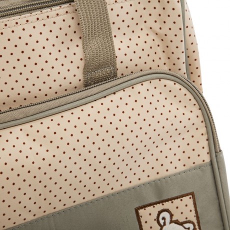5PCS MULTIFUNCTIONAL DOT NAPPY CHANGING MUMMY HANDBAG DIAPER PAD FEEDING BOTTLE HOLDER FOO
