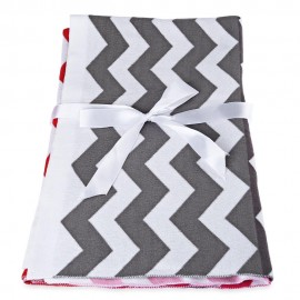 FASHION PRINTED BABY COTTON WATER UPTAKE BLANKET / BATH TOWEL (RED   WAVY STRIPE)