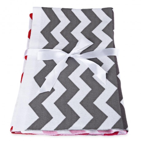 FASHION PRINTED BABY COTTON WATER UPTAKE BLANKET / BATH TOWEL (RED   WAVY STRIPE)