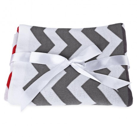 FASHION PRINTED BABY COTTON WATER UPTAKE BLANKET / BATH TOWEL (RED   WAVY STRIPE)