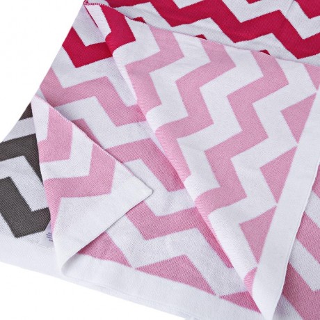 FASHION PRINTED BABY COTTON WATER UPTAKE BLANKET / BATH TOWEL (RED   WAVY STRIPE)