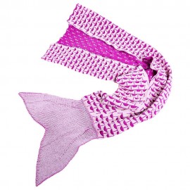 CHARMING MERMAID SHAPE GEOMETRIC DESIGN SMALL POCKET PATTERN BLANKET (PINK)