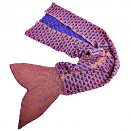 CHARMING MERMAID SHAPE GEOMETRIC DESIGN SMALL POCKET PATTERN BLANKET (ORANGEPINK)