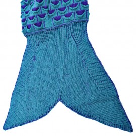 CHARMING MERMAID SHAPE GEOMETRIC DESIGN SMALL POCKET PATTERN BLANKET (OASIS)