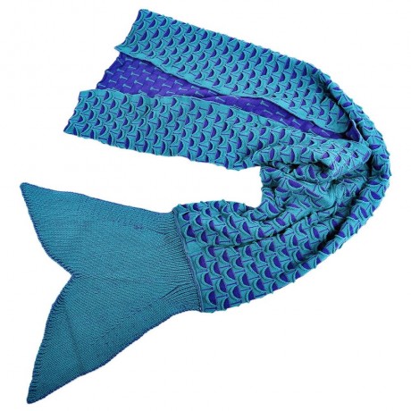 CHARMING MERMAID SHAPE GEOMETRIC DESIGN SMALL POCKET PATTERN BLANKET (OASIS)