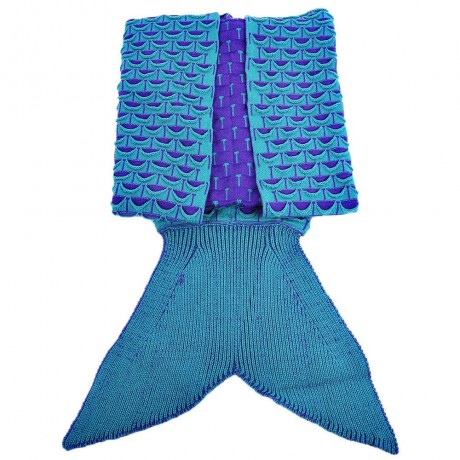 CHARMING MERMAID SHAPE GEOMETRIC DESIGN SMALL POCKET PATTERN BLANKET (OASIS)
