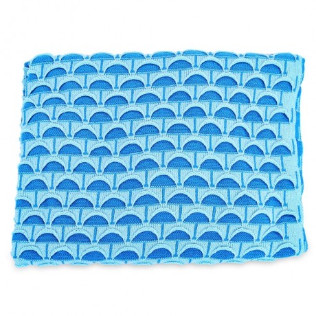 CHARMING MERMAID SHAPE GEOMETRIC DESIGN SMALL POCKET PATTERN BLANKET (BLUE)