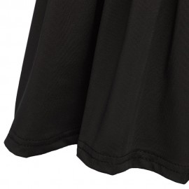 SIMPLE STYLE WOMEN'S PLUS SIZE BAT SLEEVE V NECK PURE COLOR T-SHIRT (BLACK, SIZE XL/2XL/3X