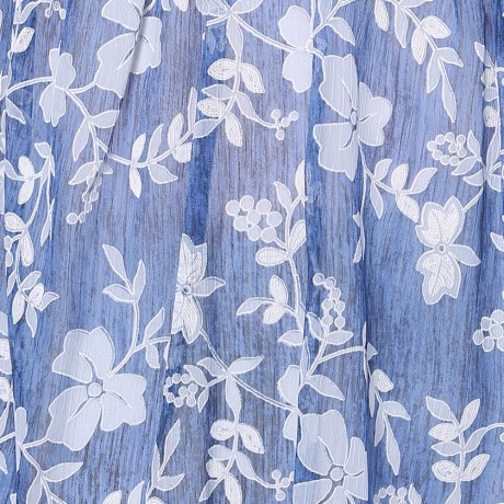 SWEET PLUS SIZE V NECK TINY FLOWER PATTERN WOMEN'S BLOUSE (BLUE, SIZE L/XL/2XL/3XL/4XL/5XL