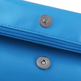 SOLID COLOR ZIPPER HASP CLUTCH BAG FOR WOMEN (BLUE)