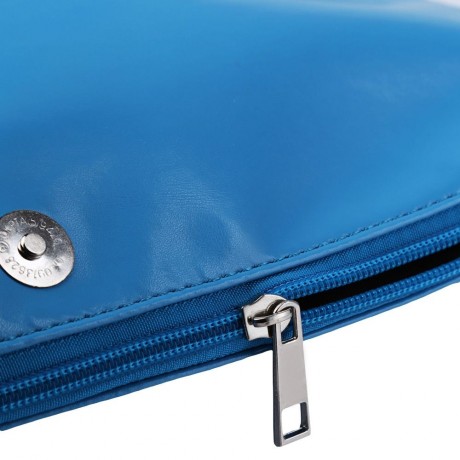 SOLID COLOR ZIPPER HASP CLUTCH BAG FOR WOMEN (BLUE)