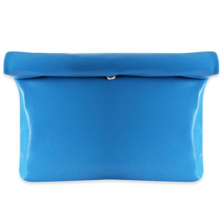 SOLID COLOR ZIPPER HASP CLUTCH BAG FOR WOMEN (BLUE)