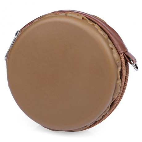 ROUND SOLID ZIPPER DESIGN UNISEX CHANGE PURSE (KHAKI)