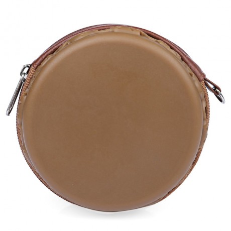 ROUND SOLID ZIPPER DESIGN UNISEX CHANGE PURSE (KHAKI)