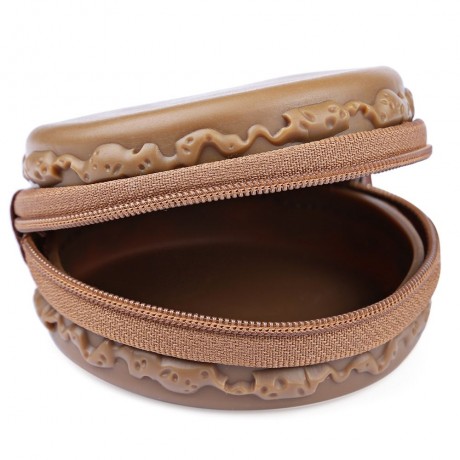 ROUND SOLID ZIPPER DESIGN UNISEX CHANGE PURSE (KHAKI)