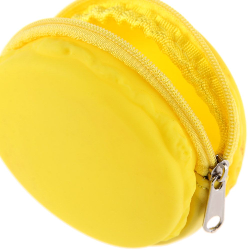 ROUND SOLID ZIPPER DESIGN UNISEX CHANGE PURSE (YELLOW)