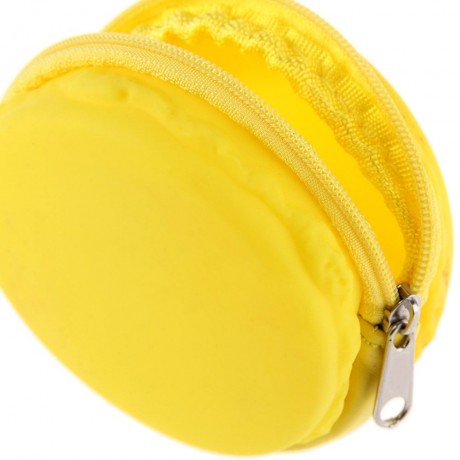 ROUND SOLID ZIPPER DESIGN UNISEX CHANGE PURSE (YELLOW)