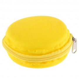 ROUND SOLID ZIPPER DESIGN UNISEX CHANGE PURSE (YELLOW)