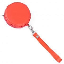 ROUND SOLID ZIPPER DESIGN UNISEX CHANGE PURSE (ORANGE)