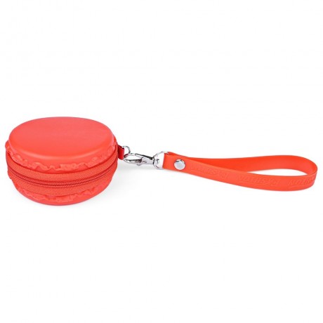 ROUND SOLID ZIPPER DESIGN UNISEX CHANGE PURSE (ORANGE)