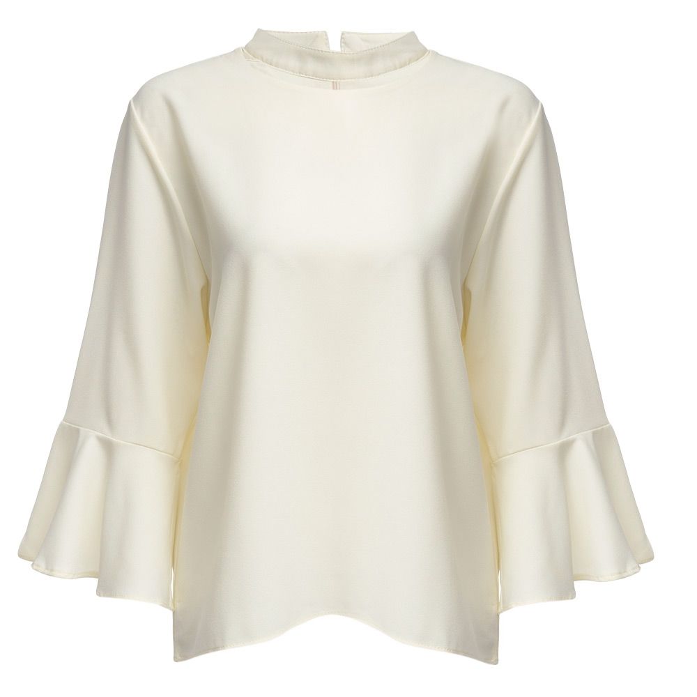 CASUAL HALTER FLARE SLEEVE PLUS SIZE LOOSE SHIRT FOR WOMEN (WHITE, SIZE XL/2XL/3XL/4XL/5XL