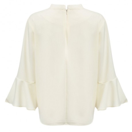 CASUAL HALTER FLARE SLEEVE PLUS SIZE LOOSE SHIRT FOR WOMEN (WHITE, SIZE XL/2XL/3XL/4XL/5XL