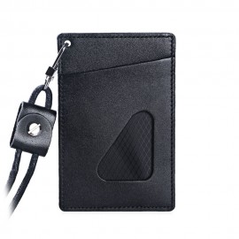 FLAMA UNISEX TRIANGLE DESIGN PU LEATHER CARD COVER WALLET (BLACK)