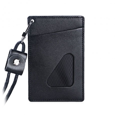 FLAMA UNISEX TRIANGLE DESIGN PU LEATHER CARD COVER WALLET (BLACK)